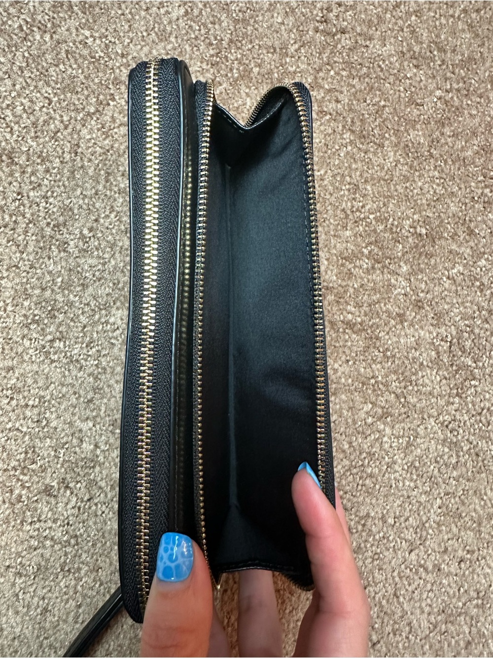 Coach Black Leather Zip Around Wallet with Wristlet - Picture 8 of 10
